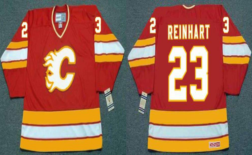 2019 Men Calgary Flames 23 Reinhart red CCM NHL jerseys